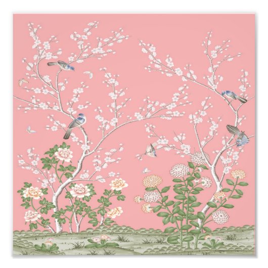 Impression Photo Chinoiserie rose (Devant)