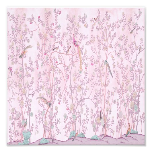 Impression Photo Chinoiserie rose (Devant)