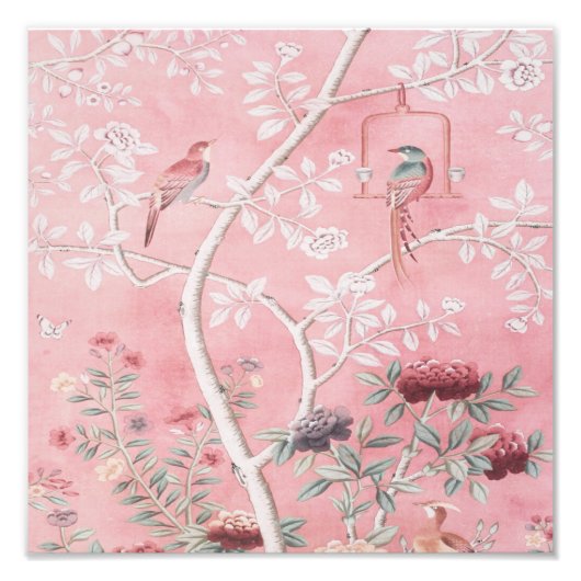 Impression Photo Chinoiserie rose (Devant)