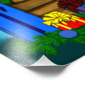 Impression Photo Chiot dans une boîte, Joyeux Noël (Coin)