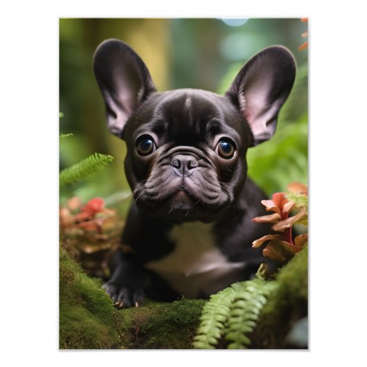 Impression Photo 🐶💛Chiot Frenchie doux dans une jungle (Devant)