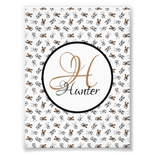 Impression Photo Chiots de football sportif Monogramme