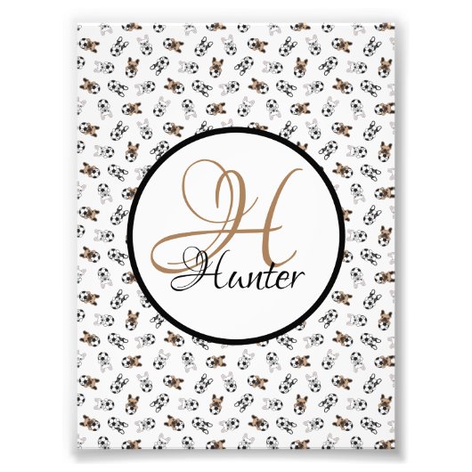 Impression Photo Chiots de football sportif Monogramme (Devant)