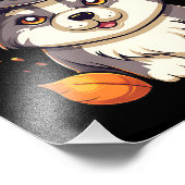 Impression Photo Chou Husky dans l'Halloween Casquette d'une sorciè (Coin)