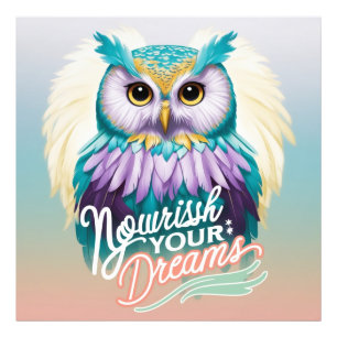 Impression Photo "Chouette majestueuse avec un message motivationne