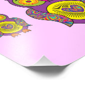 Impression Photo Chouette psychédélique violette (Coin)