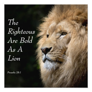 Impression Photo Christian Art - Lion - Proverbs 28:1