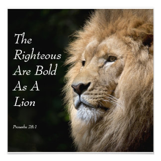 Impression Photo Christian Art - Lion - Proverbs 28:1