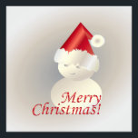 Impression Photo Christmas Snowman<br><div class="desc">Snowman en or blanc avec casquette Père Noël</div>