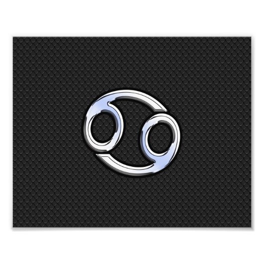 Impression Photo Chrome comme cancer Zodiac Connexion Noir (Devant)