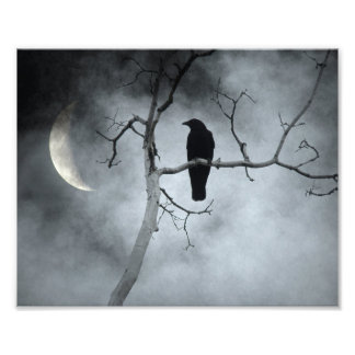 Impression Photo Ciel Humide Et Lune Crescent