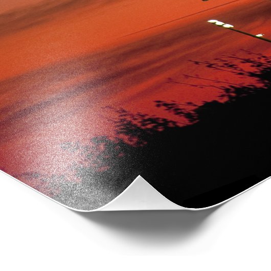 Impression Photo Ciel rouge pour le lancement de la navette spatial (Coin)