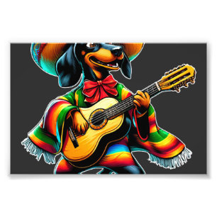 Impression Photo Cinco de Mayo Teckel Mariachi Guitare