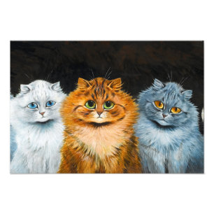 Impression Photo Cinq chats de Louis Wain