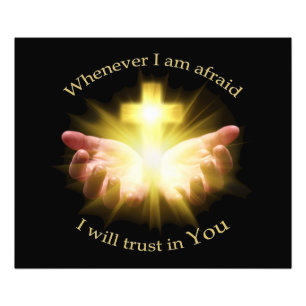 Impression Photo Citation biblique avec les mains tenant Croix