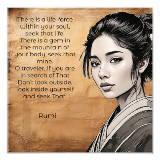Impression Photo Citation de Rumi - Force de vie en vous