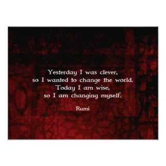 Impression Photo Citation De Rumi Sisdom Sur Le Changement Et La Pr