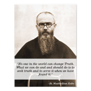 Impression Photo Citation de Saint Maximillian Kolbe sur la vérité