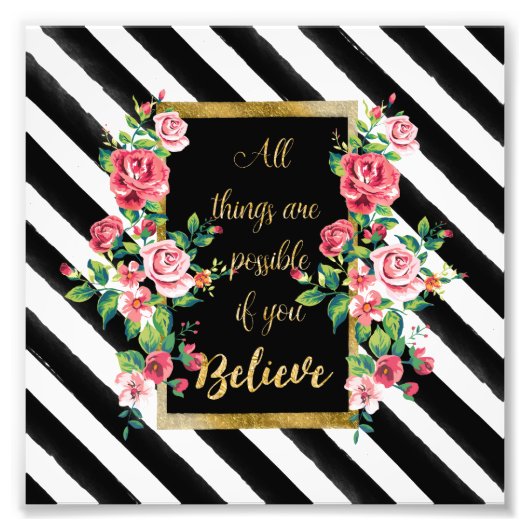 Impression Photo Citation d'inspiration dorée moderne (Devant)