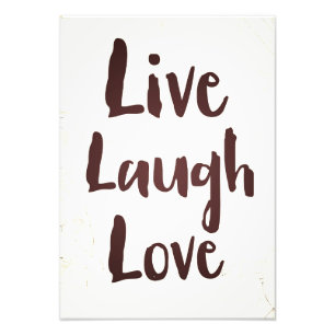 Impression Photo Citation inspirante vintage Live Laugh Love