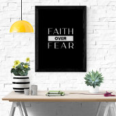Impression Photo Citation Motivationnelle de la foi sur la peur Mur