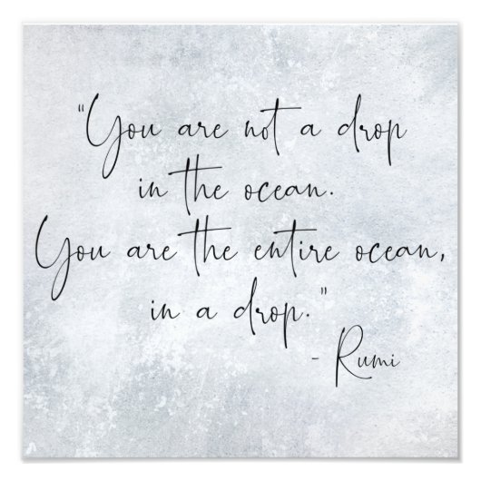 Impression Photo Citation Ocean Vous n'êtes pas une goutte dans l'o (Devant)