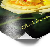 Impression Photo Citation romantique Rose anglais jaune (Coin)