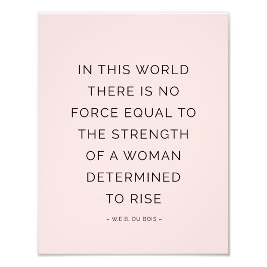 Impression Photo Citations inspirées de femmes déterminées rose noi (Devant)