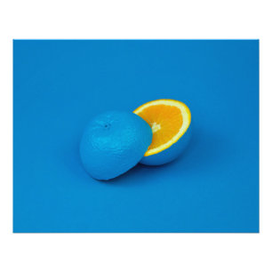 Impression Photo citron bleu coupé en deux moitiés