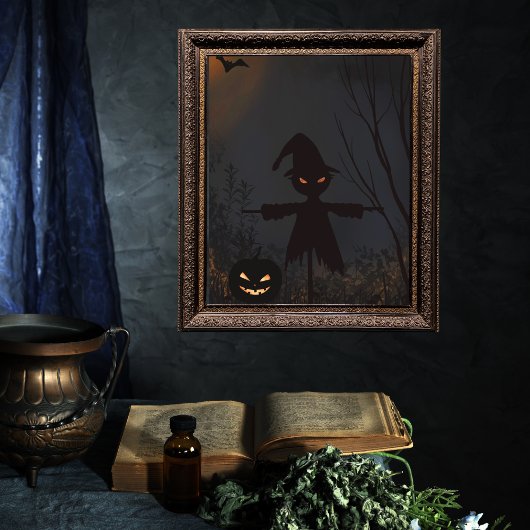 Impression Photo Citrouille Éffrayant d'Halloween Scarecrow