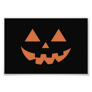 Impression Photo Citrouille géante de Halloween avec visage de Jack