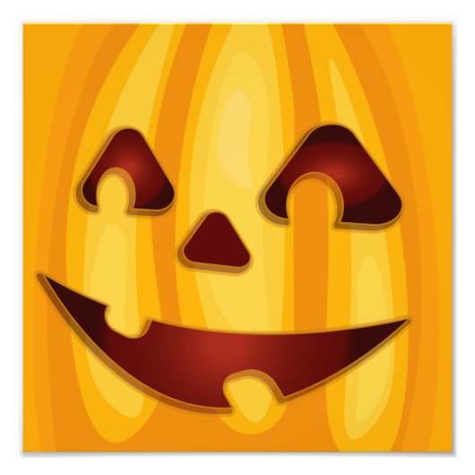 Impression Photo Citrouille sculpté souriant design Halloween (Devant)