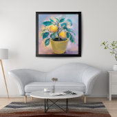 Impression Photo Citrus ensoleillé : citron dans un pot jaune