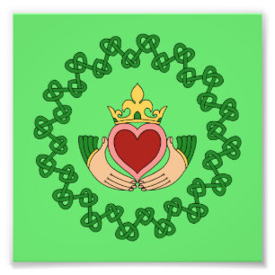 Impression Photo Claddagh et Green Knotwork