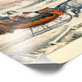 Impression Photo Classique 1853 Currier Ives Route d'hiver de prome (Coin)