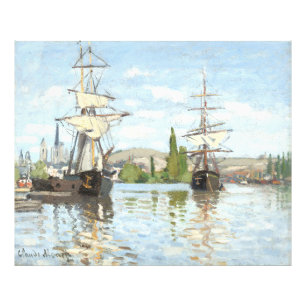 Impression Photo Claude Monet. Bateaux naviguant sur la Seine à Rou