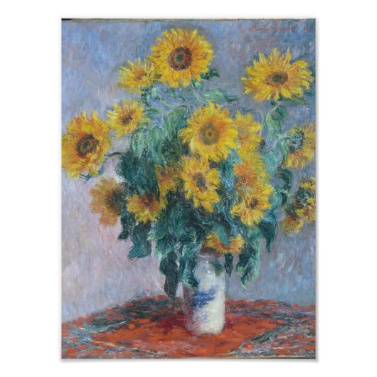 Impression Photo Claude Monet - Bouquet De Tournesols, (Devant)