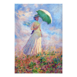 Impression Photo Claude Monet - Femme à l'ombrelle tournée vers la 