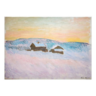 Impression Photo Claude Monet - Norvège Paysage, Maisons Bleues