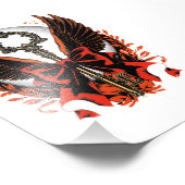 Impression Photo Clé de fond en velours gothique avec ailes et lune (Coin)