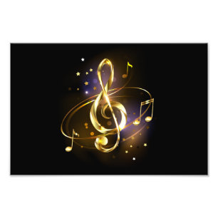 Impression Photo Clé de Sol en Or Musique