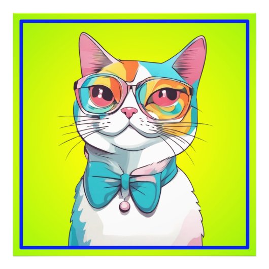 Impression Photo Clipart d'illustration de chat (Devant)