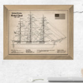 Impression Photo Clipper Flying Cloud - Plan de voilure du navire S