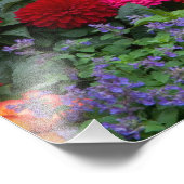 Impression Photo Clôture blanche avec jardin de fleurs en (Coin)