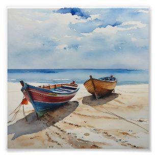 Impression Photo "Coastal Calm" Un Aquarelle Reposant Paysage marin