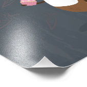 Impression Photo Cochon de Guinée rose avec Cupcake Art Imprimer (Coin)