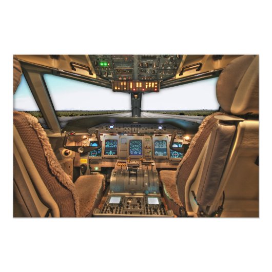 Impression Photo Cockpit d'avion (Devant)