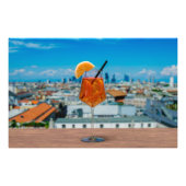 Impression Photo Cocktail Spritz sur une table avec vue sur Milan (Devant)