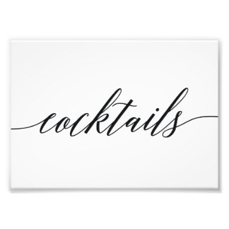 Impression Photo Cocktails Signer Choisissez Votre Taille Script Mo