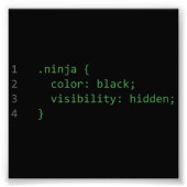Impression Photo Code CSS Ninja (Devant)